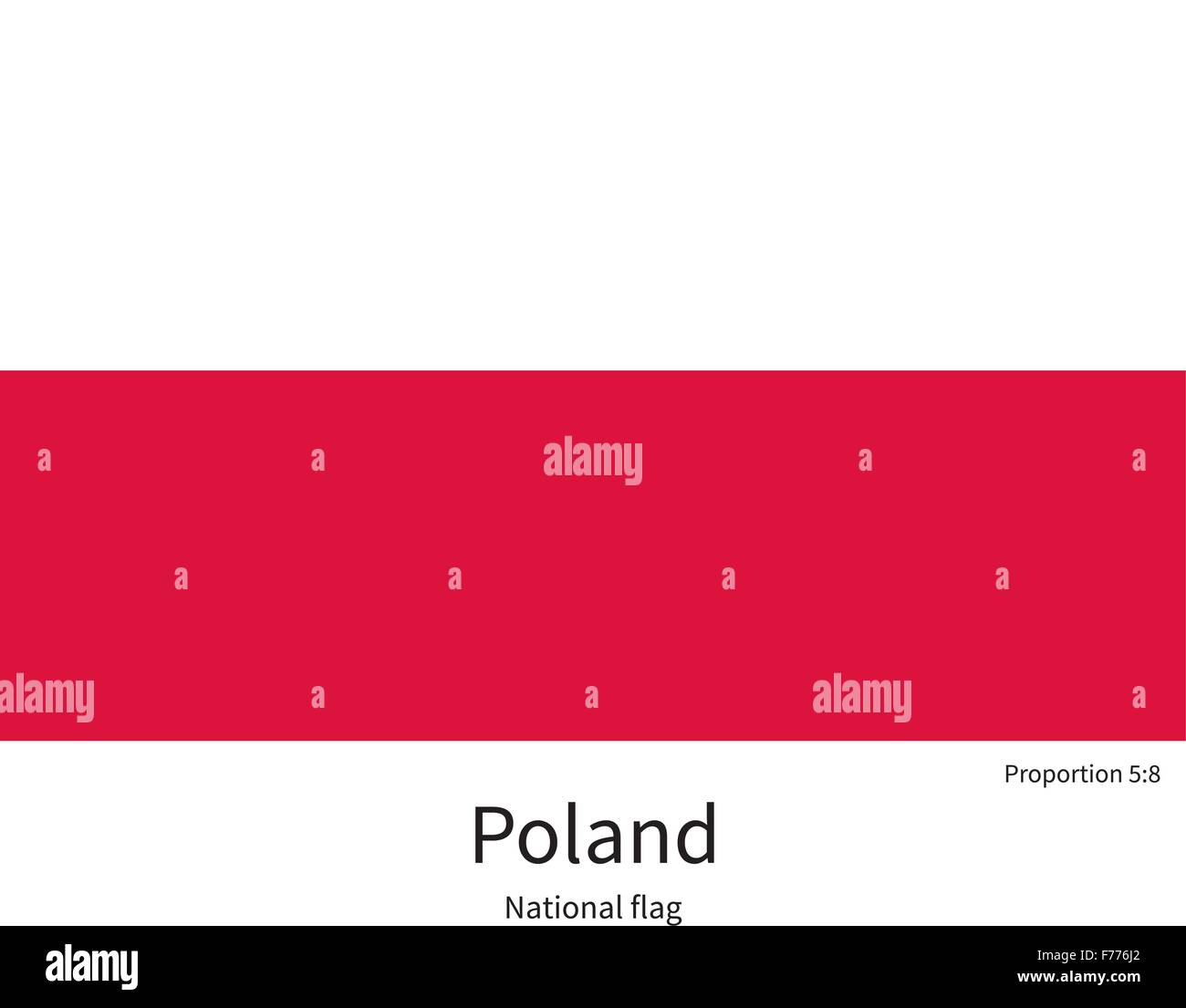 National Flag Of Poland With Correct Proportions Element Colors Stock 