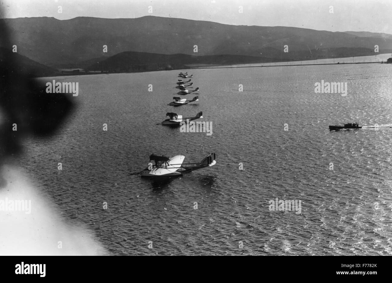 seaplanes s 55 at the start of the flight to the United States led by Italo Balbo,orbetello 1933 Stock Photo