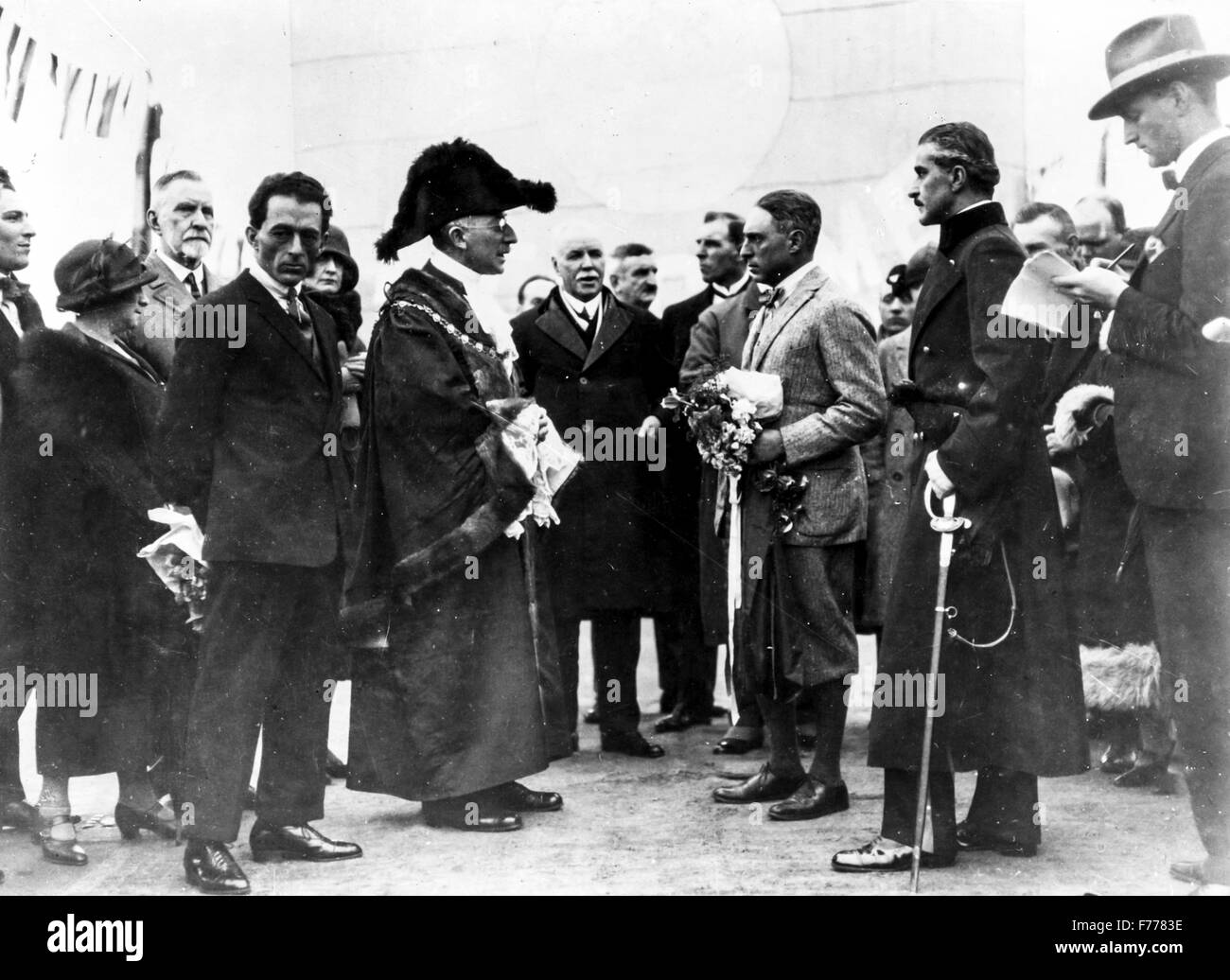 De Pinedo arrival of the stage of Montreal,1927 Stock Photo