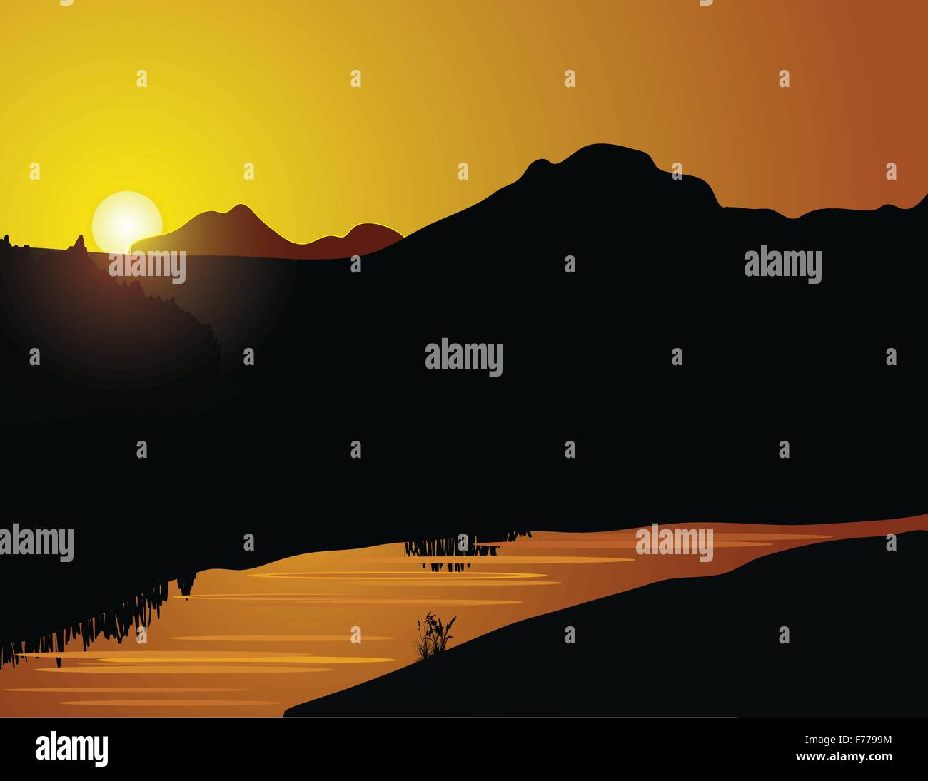 Nature sunset background Stock Vector Image & Art - Alamy