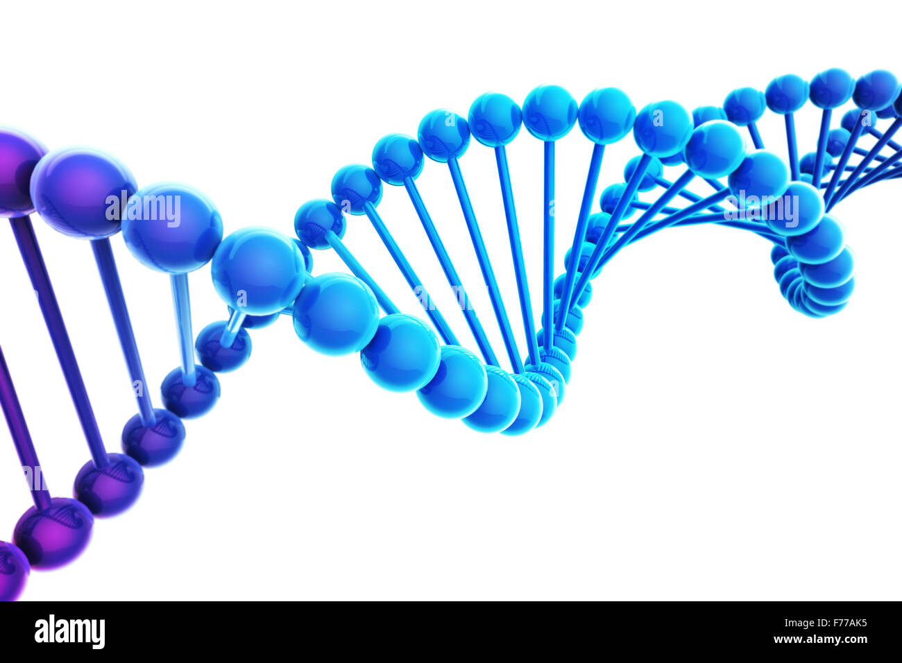 Blue DNA Helix isolated on white Stock Photo