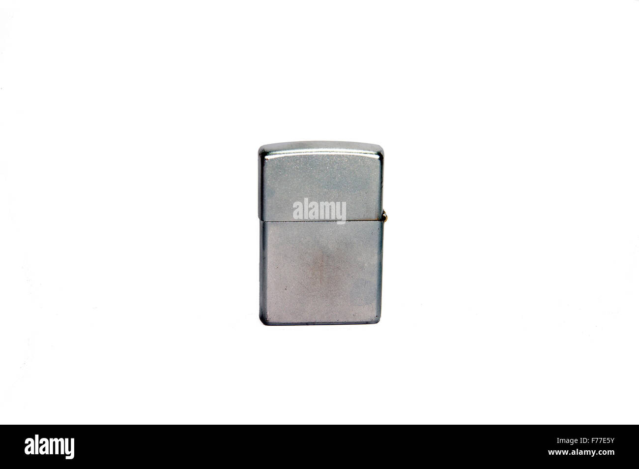 Silver metal zippo lighter Stock Photo