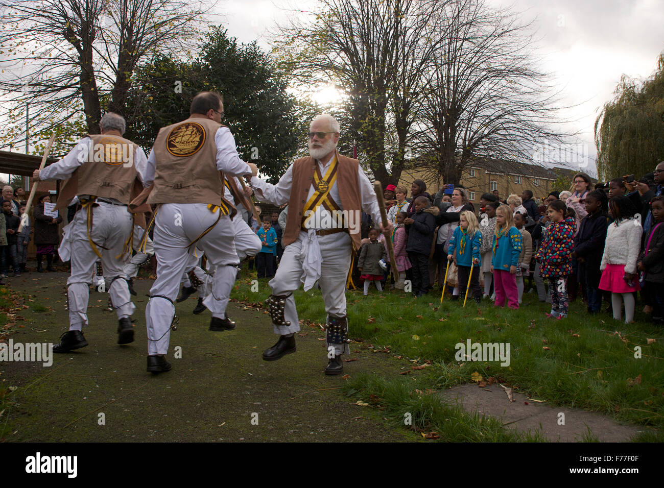 Greenwich Morris Dancers in Abbey Wood, London Stock Photo