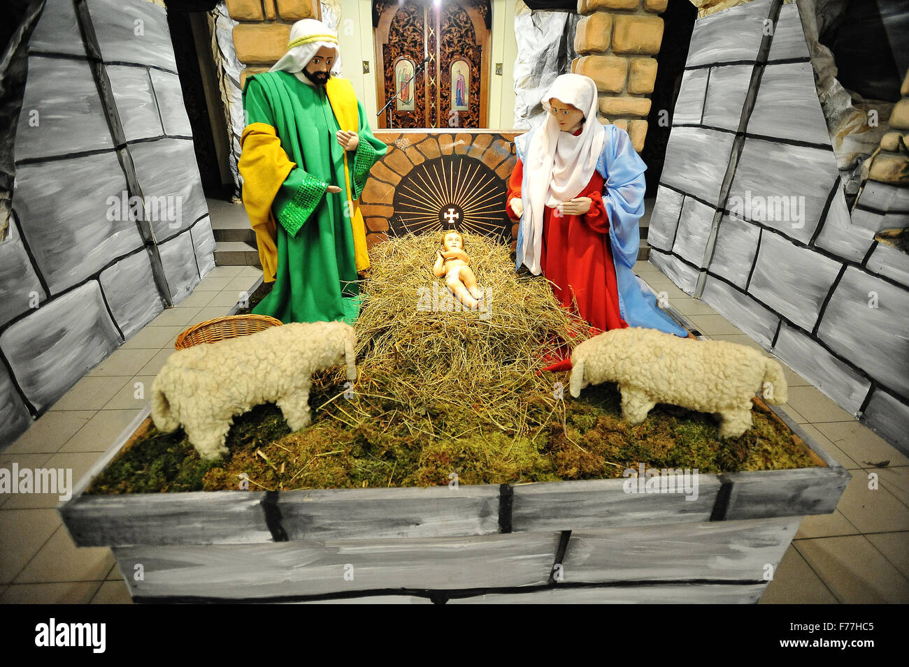 Christmas nativity crib sets Stock Photo Alamy