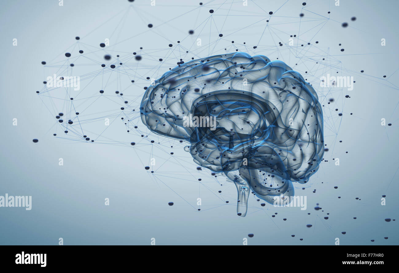 Illustration of the thought processes in the brain Stock Photo