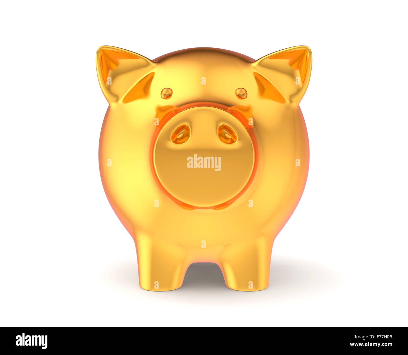 The Golden Pig piggy bank on white background Stock Photo - Alamy