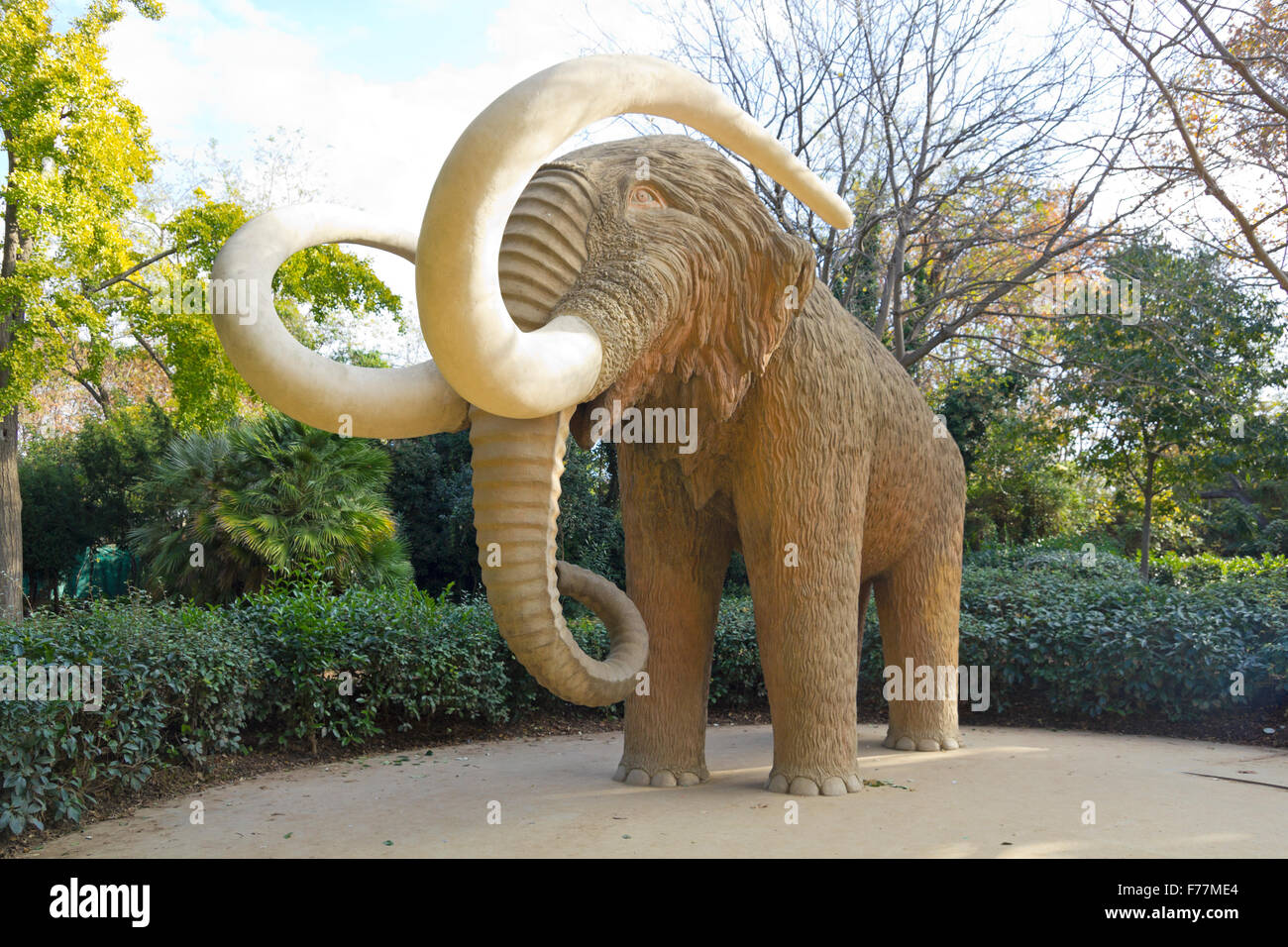 Mammoth statue in Park Ciutadela in Barcelona, Catalonia, Spain Stock Photo