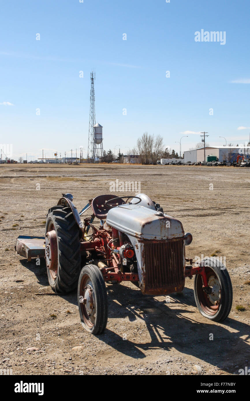 Grey Ford tractors on waste land in Claresholm, Alberta, Canada Stock Photo Alamy