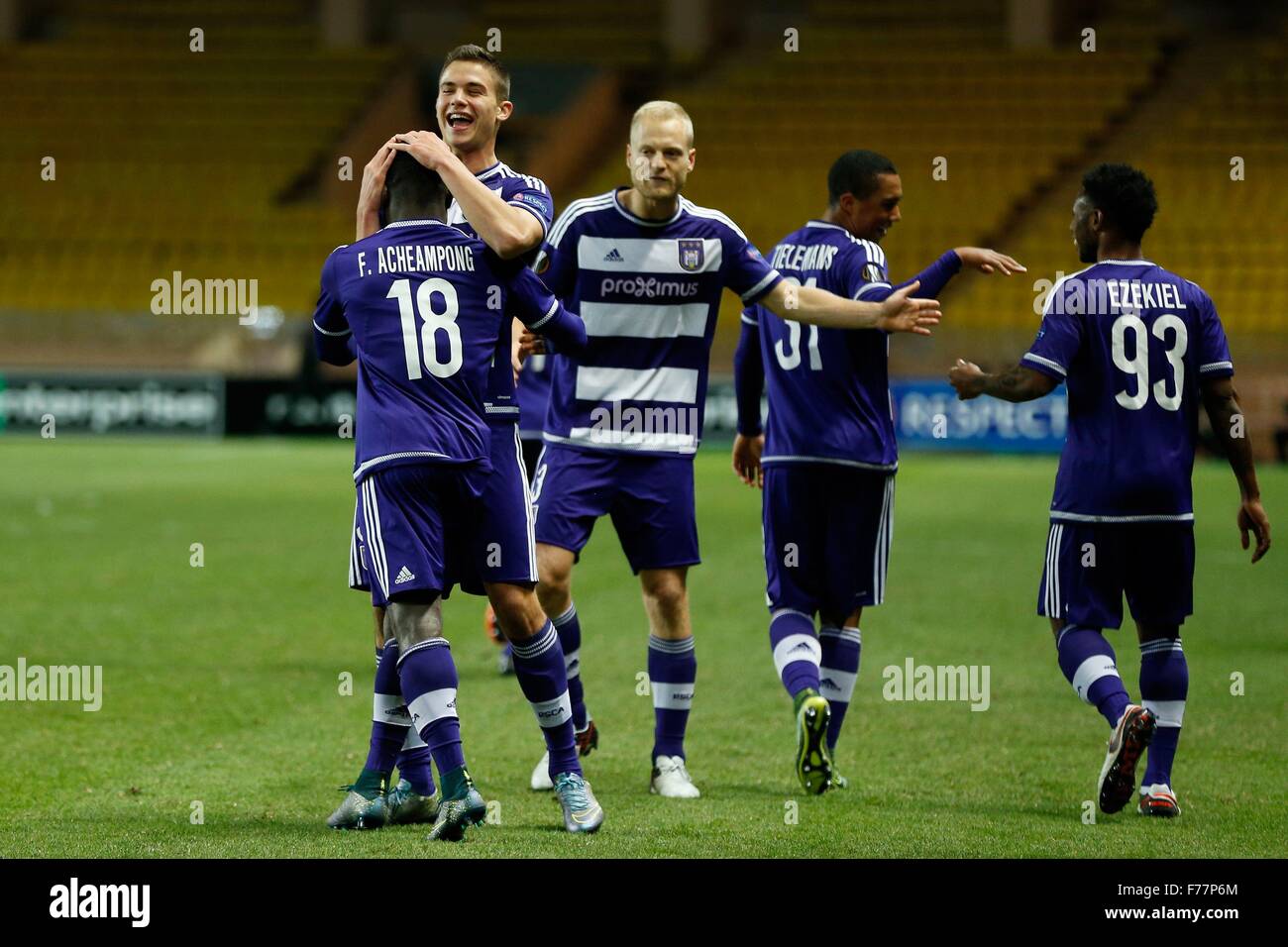 Monte Carlo, Monaco. 26th Nov, 2015. Europa League football, group