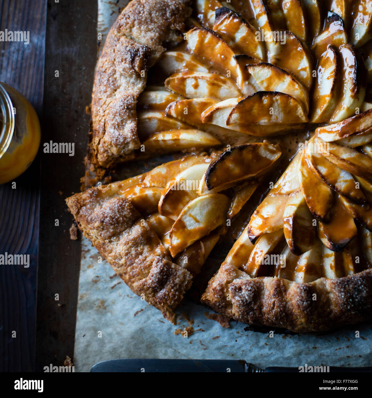 Apple Galette Rum Spiced Dulce de Leche, glutenfree Stock Photo Alamy