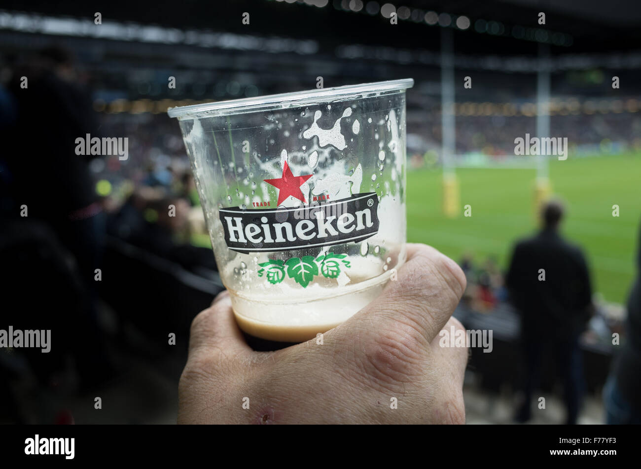 Heineken and rugby Stock Photo