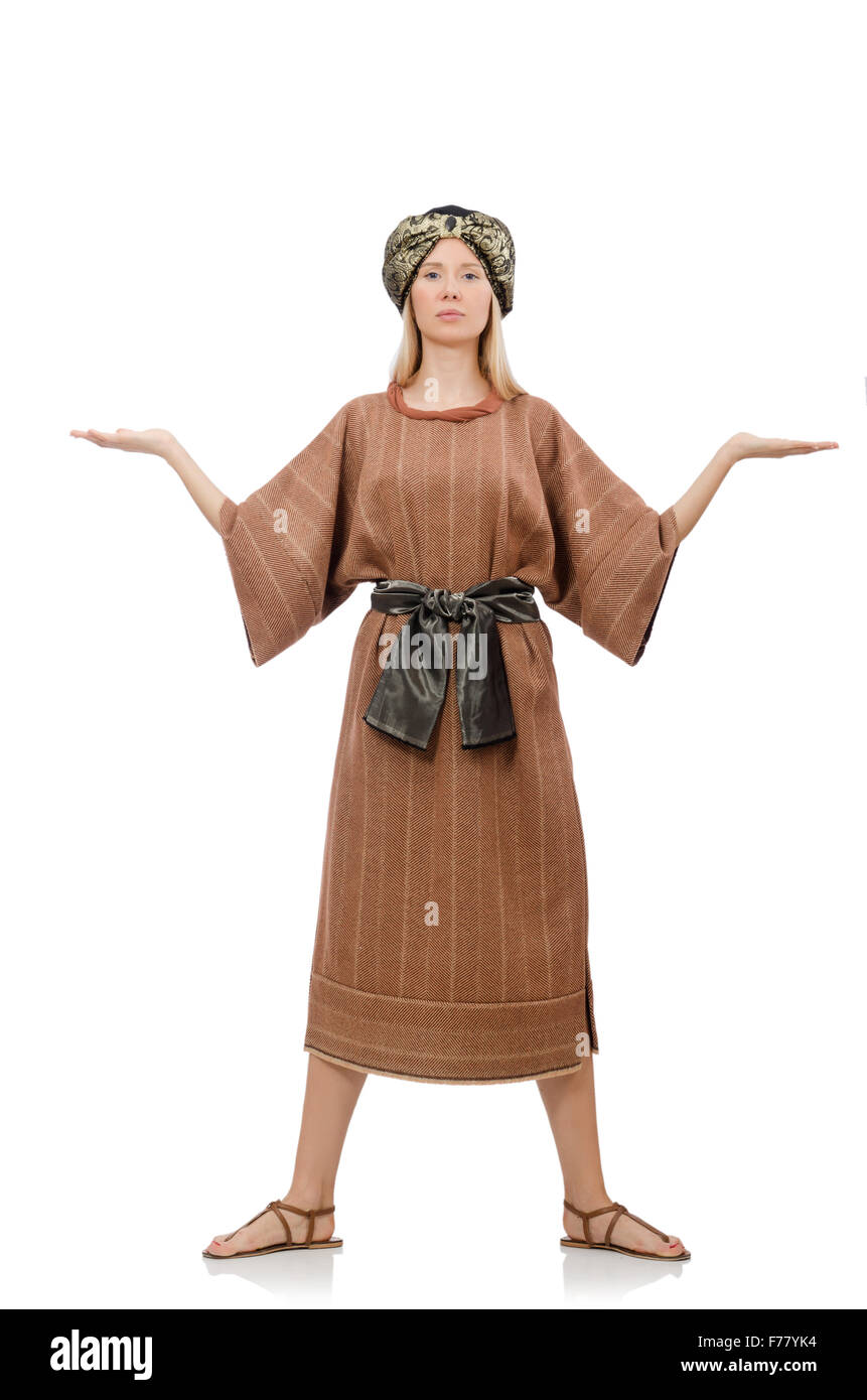 Woman in traditional arabian costume isolated on white Stock Photo - Alamy