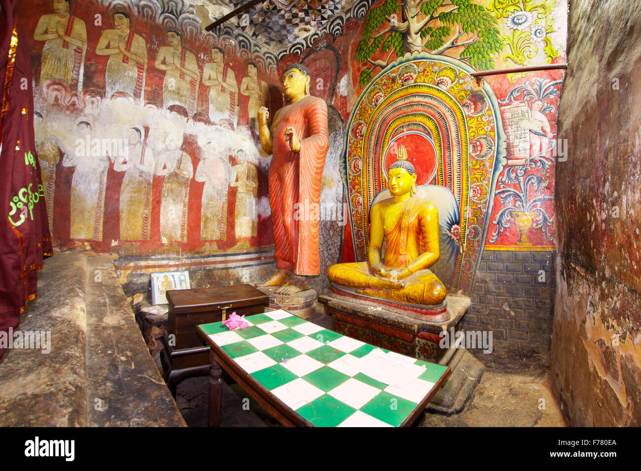 Sri Lanka - Buddhist Cave Temple Dambulla, UNESCO World Heritage Site Stock Photo