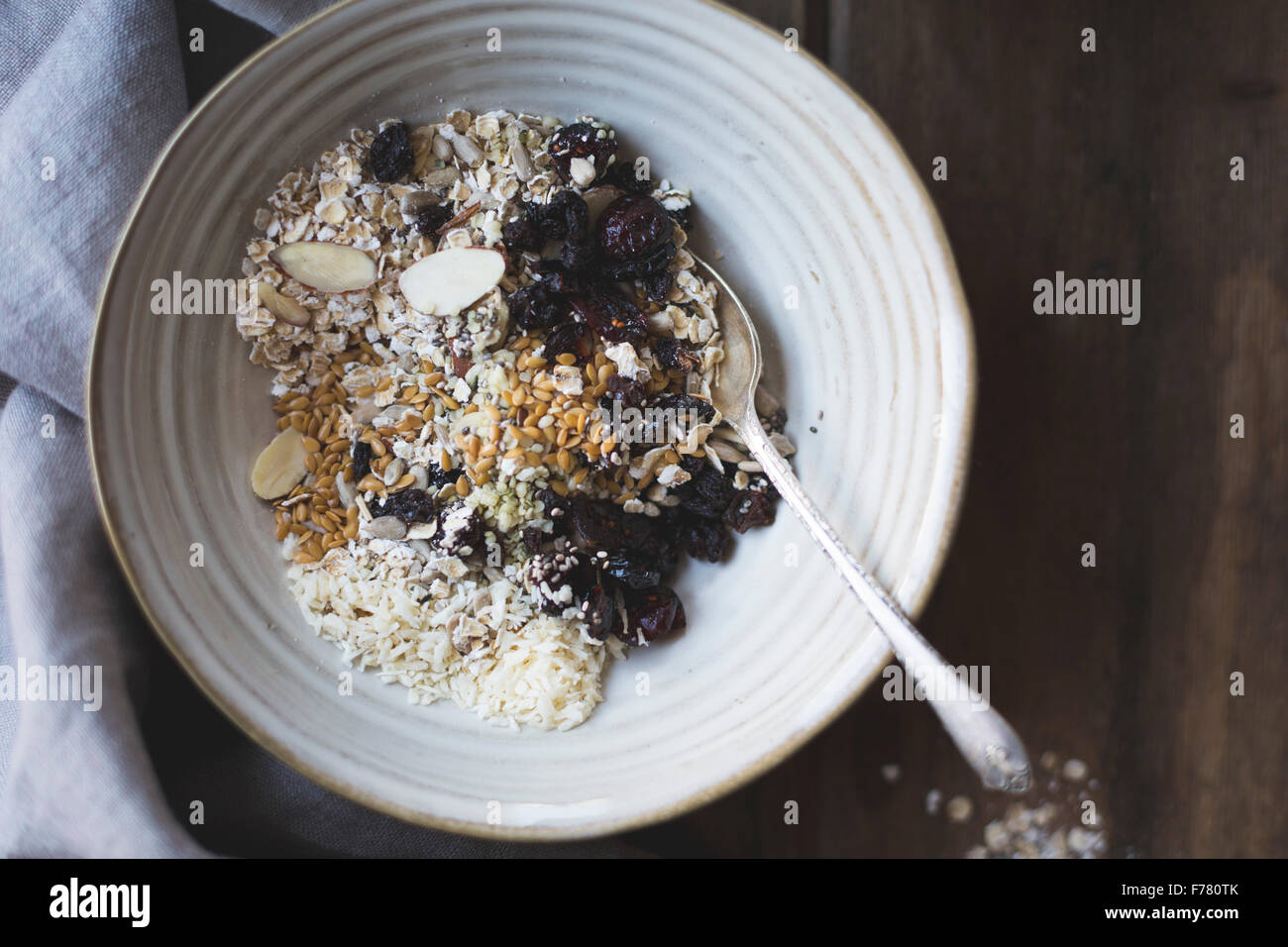 seeded oatmeal (hemp, flax, chia, sunflower seed Stock Photo Alamy