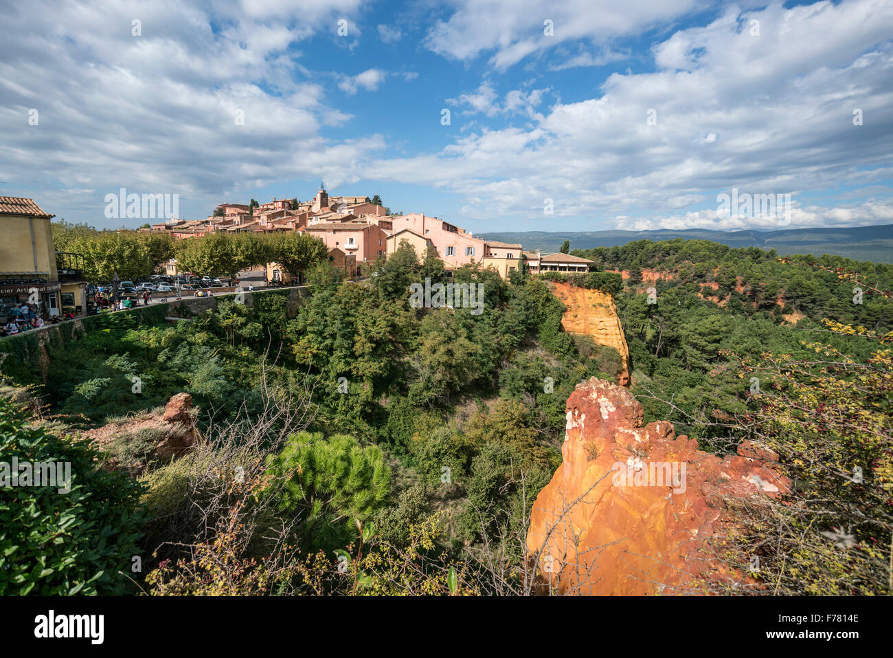 France, Vaucluse, Roussillon village (Luberon region), one of the Most Beautiful Village of France Stock Photo