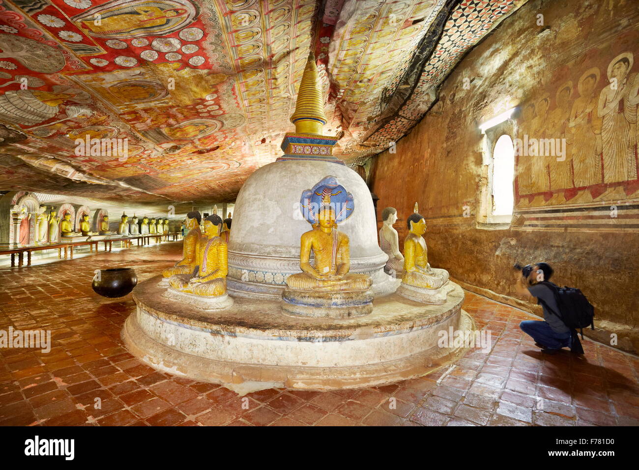 Sri Lanka - Buddhist Cave Temple Dambulla, Kandy province, UNESCO World Heritage Site Stock Photo