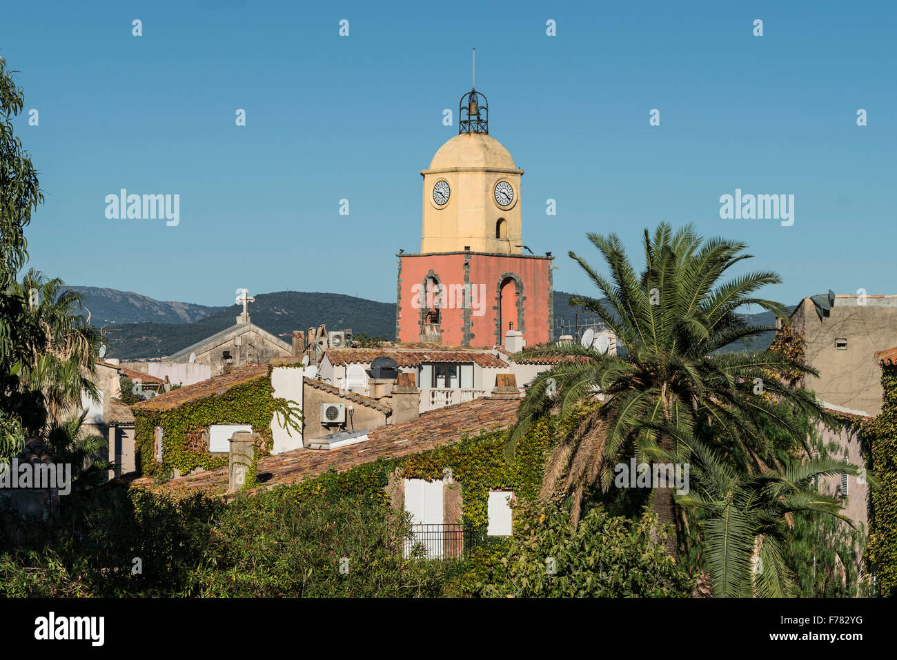 Saint Tropez , Clock tower, Cote d' Azur, France Stock Photo