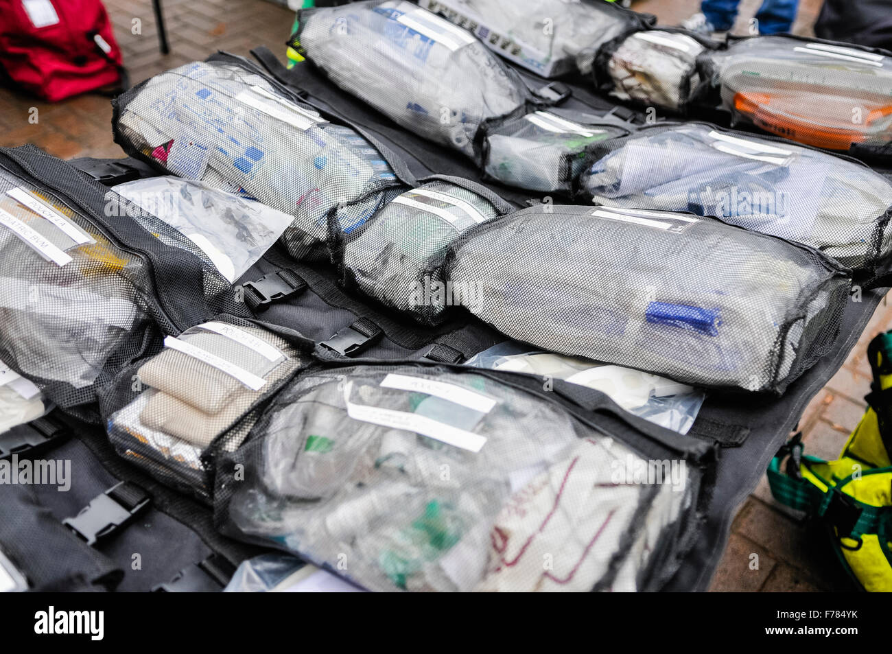 Northern Ireland. 26th November, 2015. An emergency medical supply pouch roll for dealing with large-scale chemical, biological and nuclear incidents Credit:  Stephen Barnes/Alamy Live News Stock Photo
