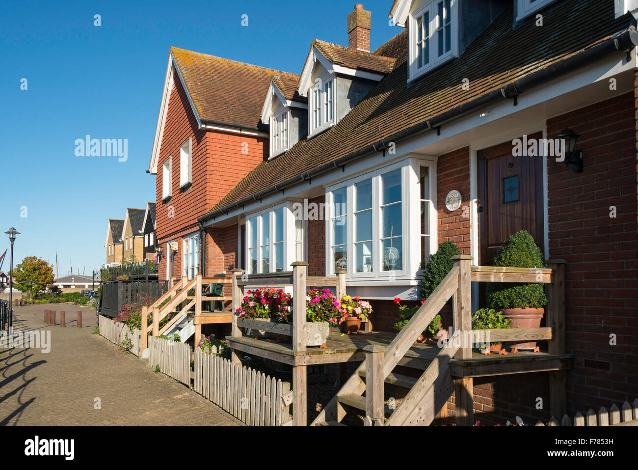 Riverside houses, Faversham Creek, Faversham, Kent, England, United