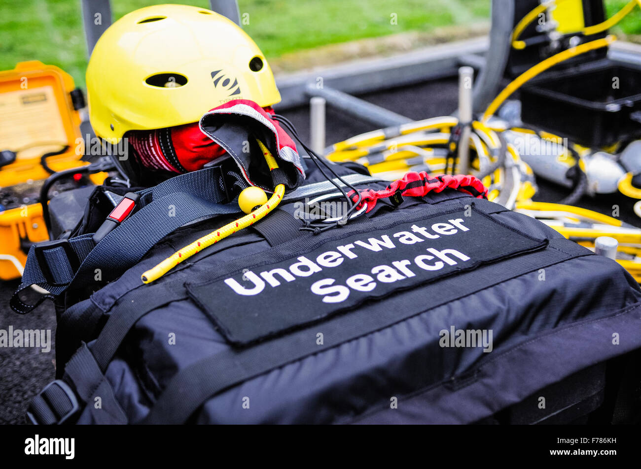 Northern Ireland. 26th November, 2015. Underwater search equipment laid out ready to be used