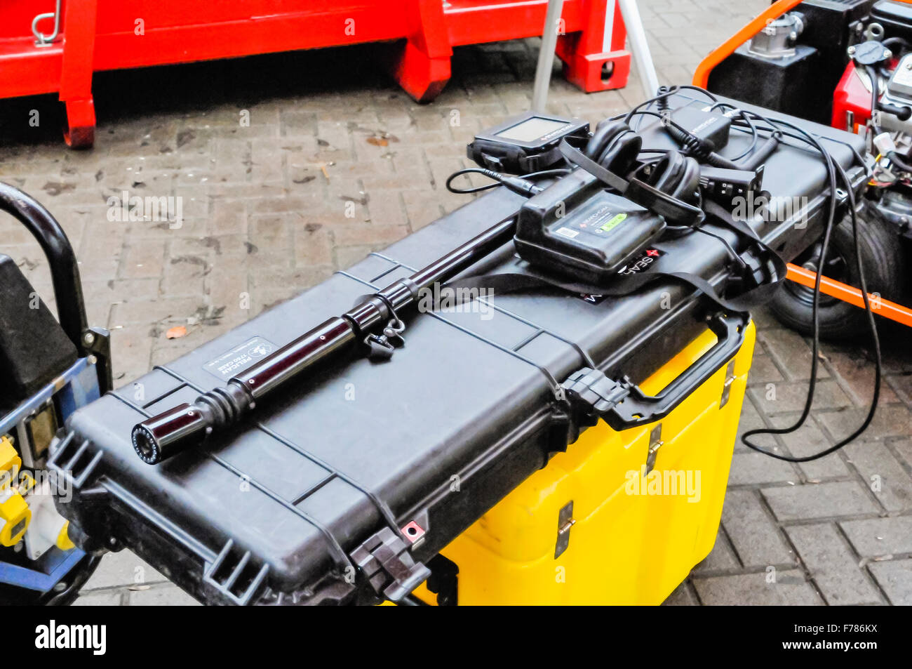 Northern Ireland. 26th November, 2015. A SearchCam flexible camera used by rescue teams to search inaccessible voids in buildings during rescue operations. Credit:  Stephen Barnes/Alamy Live News Stock Photo