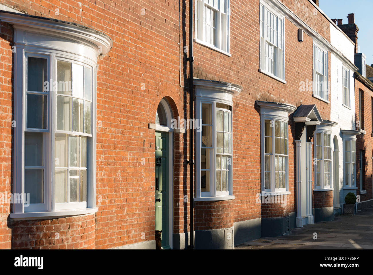 Period houses with bow windows, Abbey Street, Faversham, Kent, England, United Kingdom Stock Photo