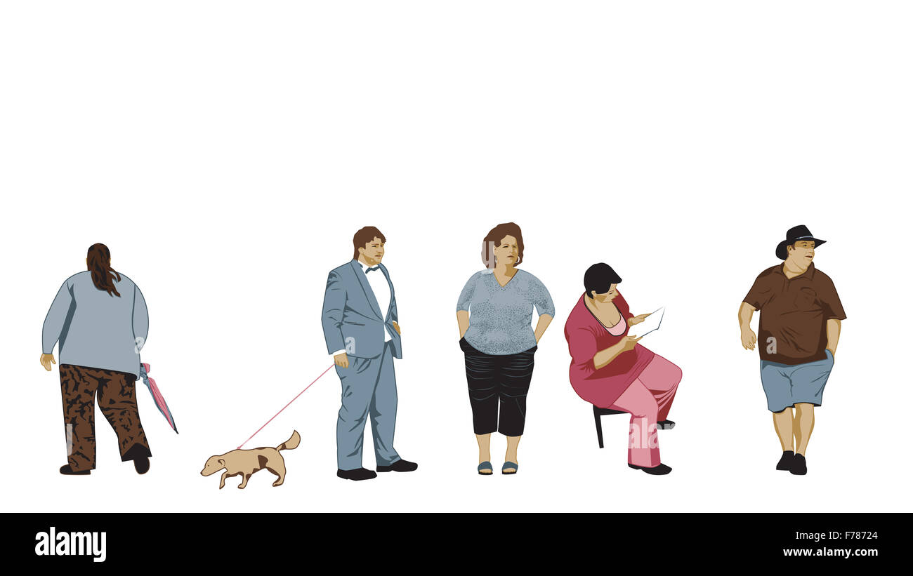 Overweight People Set Stock Photo Alamy