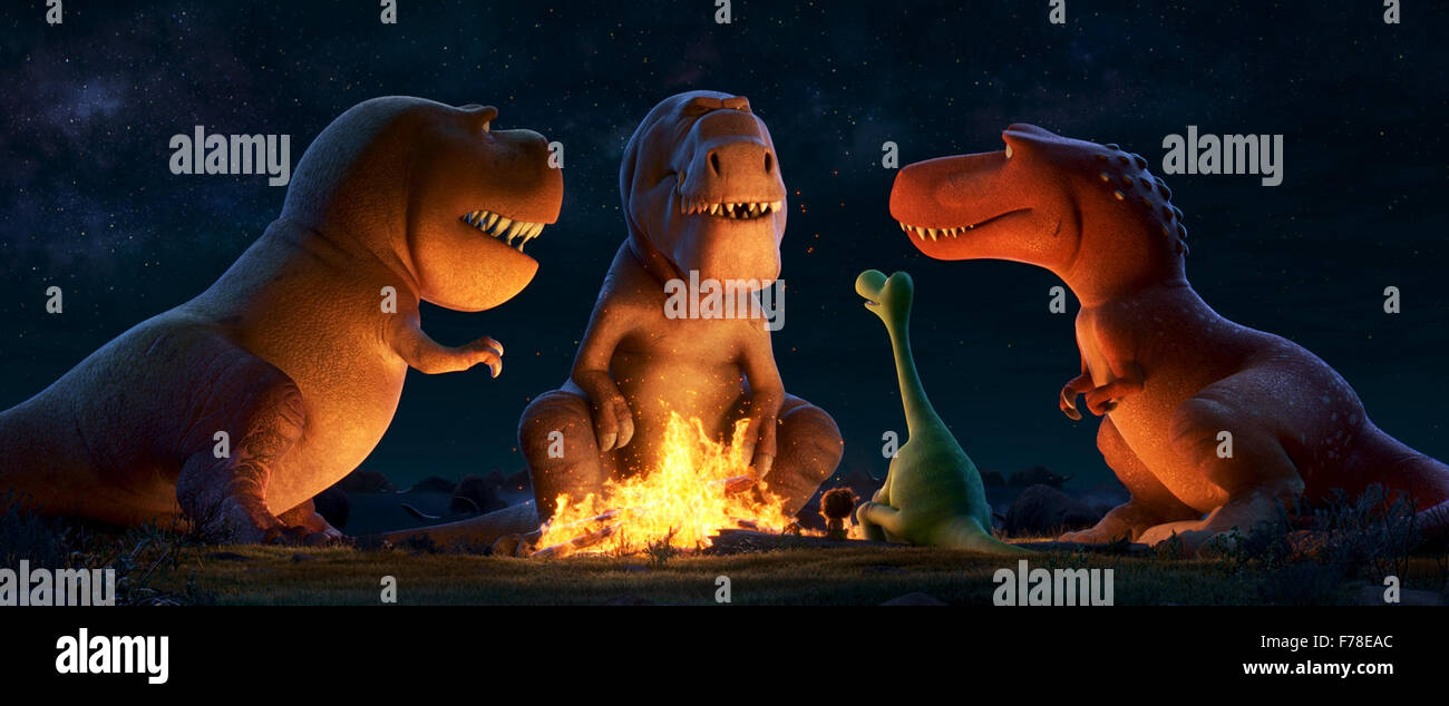 The Good Dinosaur is a 2015 American 3D computer-animated adventure comedy-drama film produced by Pixar Animation Studios and released by Walt Disney Pictures.  This photograph is for editorial use only and is the copyright of the film company and/or the photographer assigned by the film or production company and can only be reproduced by publications in conjunction with the promotion of the above Film. A Mandatory Credit to the film company is required. The Photographer should also be credited when known. Stock Photo