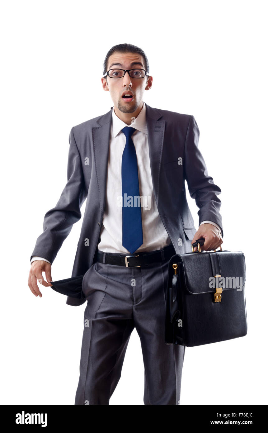 Businessman with empty pockets Stock Photo Alamy