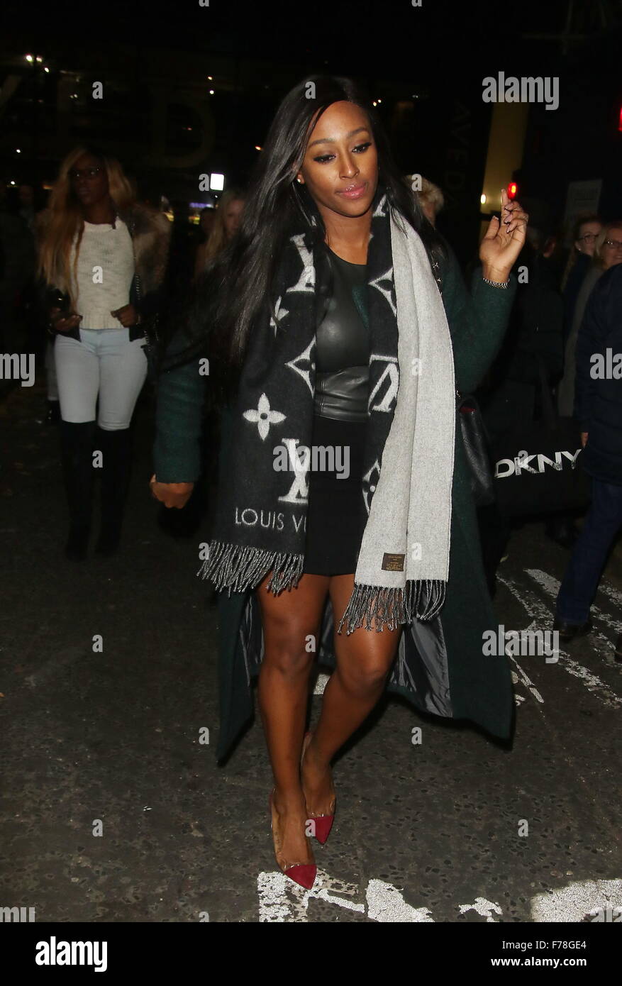 X Factor Star Alexandra Burke Flashes Her Toned Legs Outside The