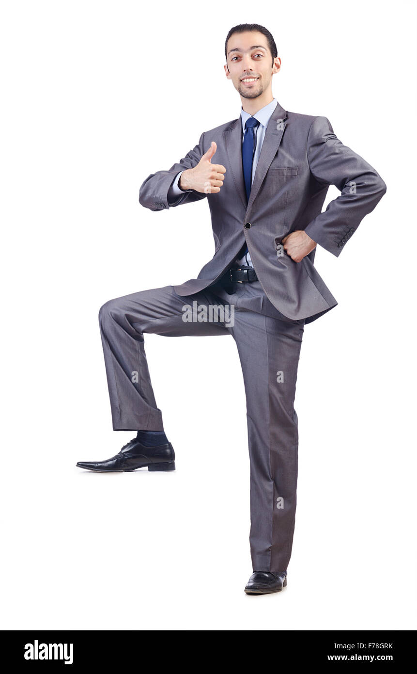 Businessman isolated on the white background Stock Photo - Alamy