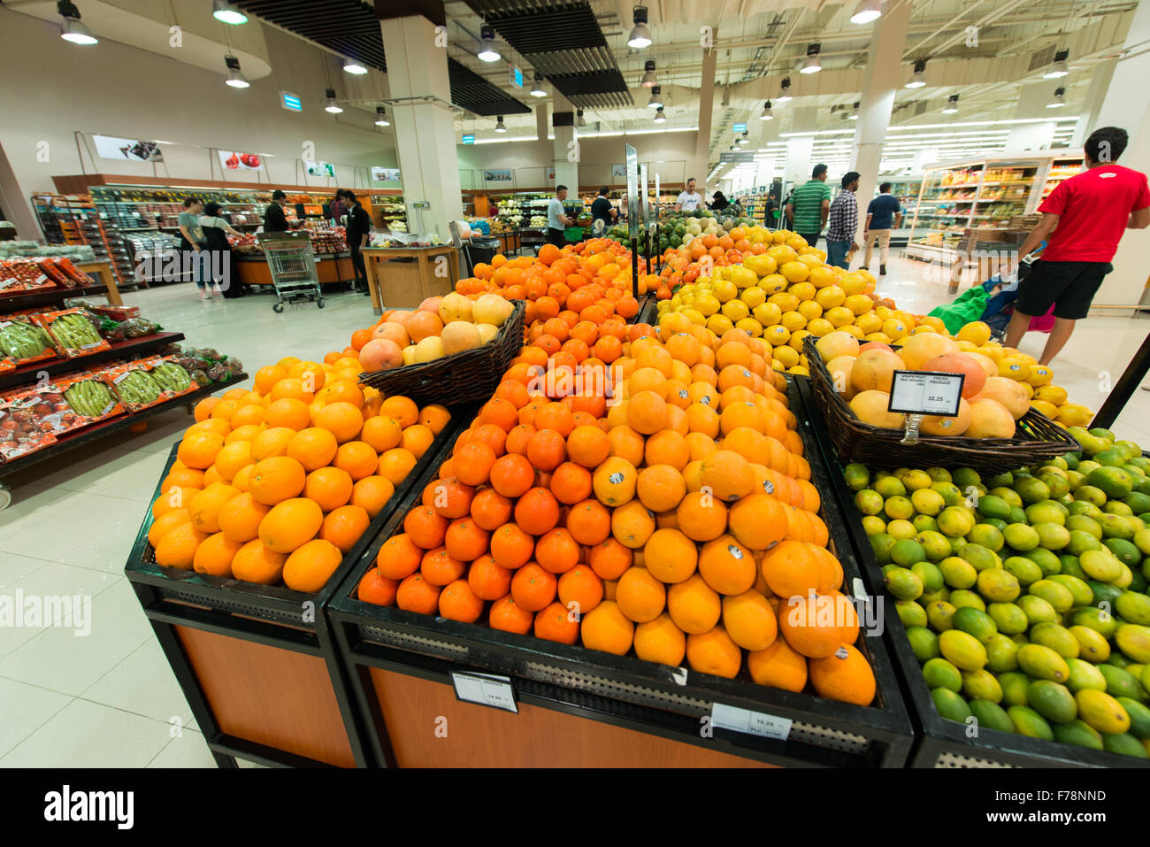 Dubai - AUGUST 8, 2014: Dubai Supermarket Waitrose on August 8 in Dubai, UAE. Dubai Supermarket Waitrose is the largest supermar Stock Photo