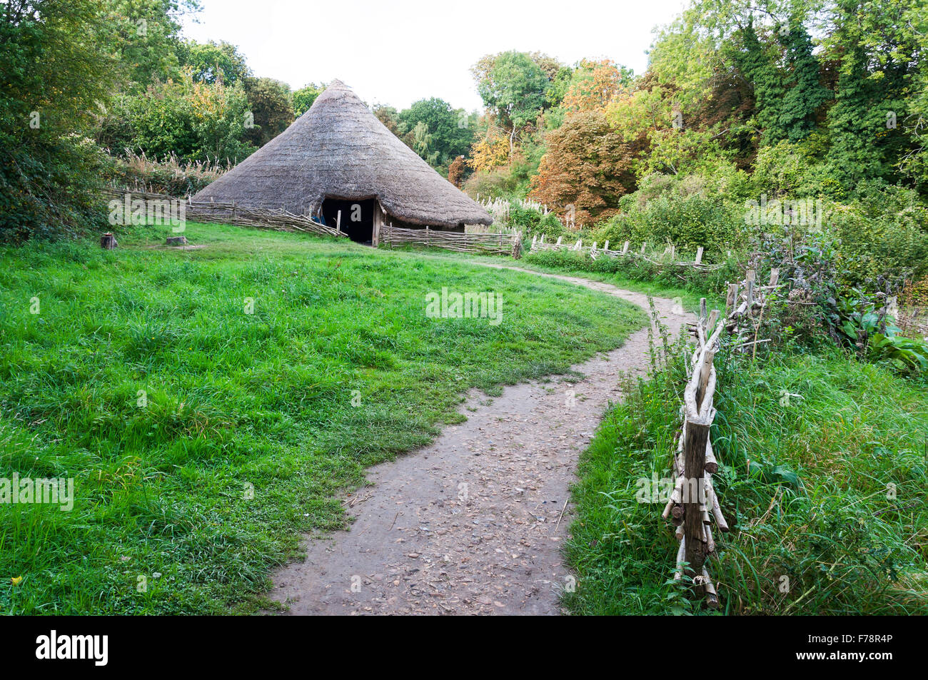 Iron Age House, Chiltern Open Air Museum, Chalfont St Giles Buckinghamshire, England, United Kingdom Stock Photo