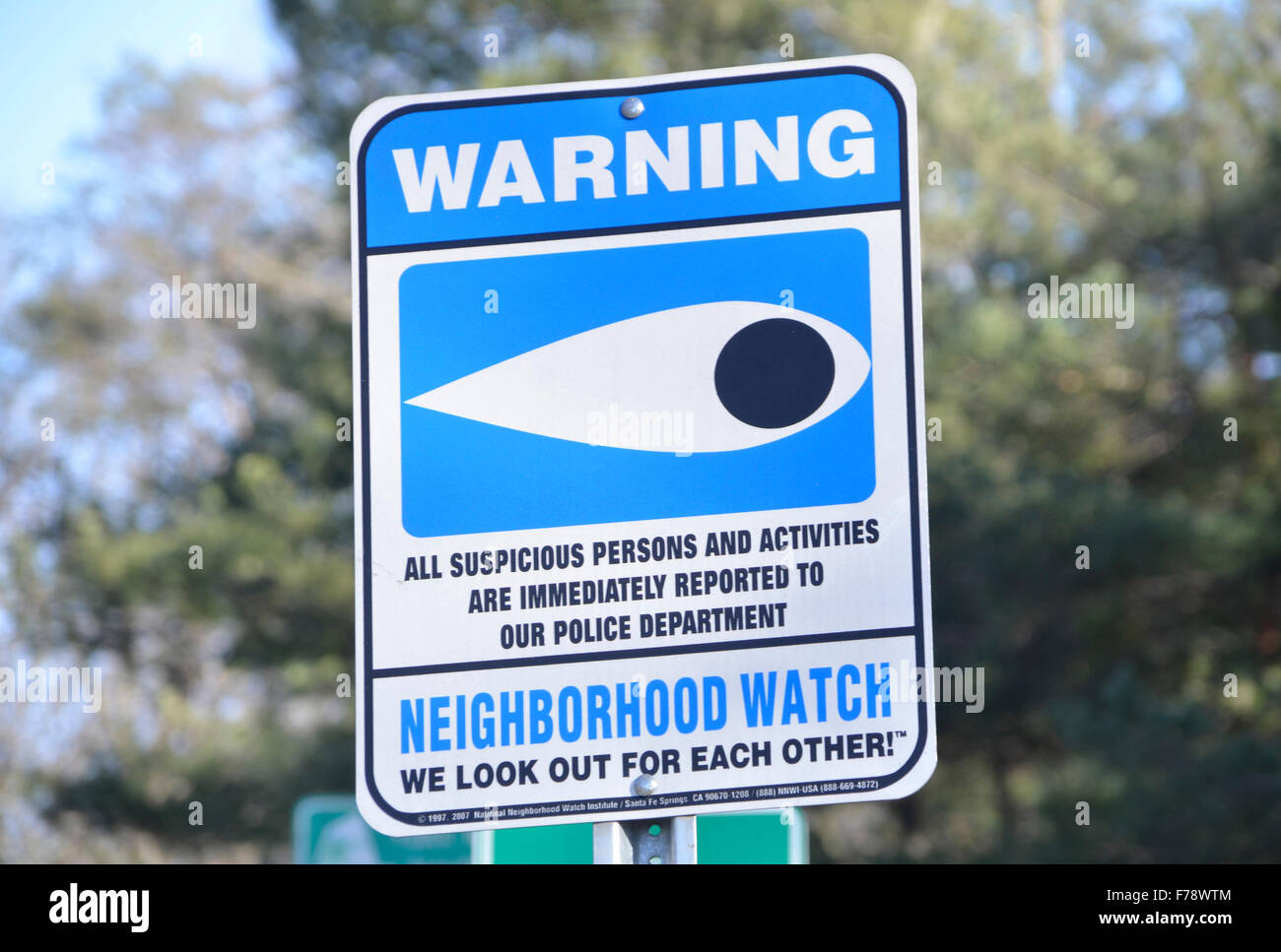 neighborhood watch sign Stock Photo
