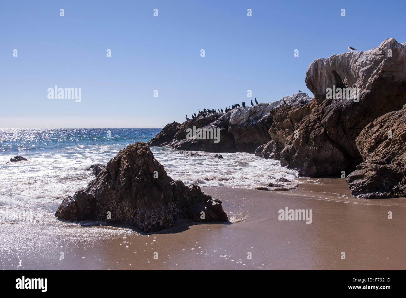 Rock formations at Leo Carrillo Beach State Park in Malibu California