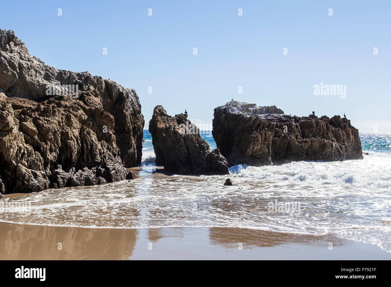 Rock formations at Leo Carrillo Beach State Park in Malibu California