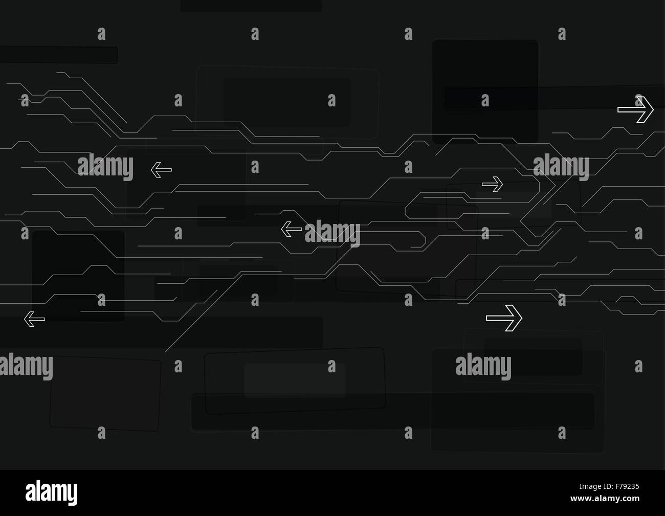 Abstract black technology vector drawing background Stock Vector Image