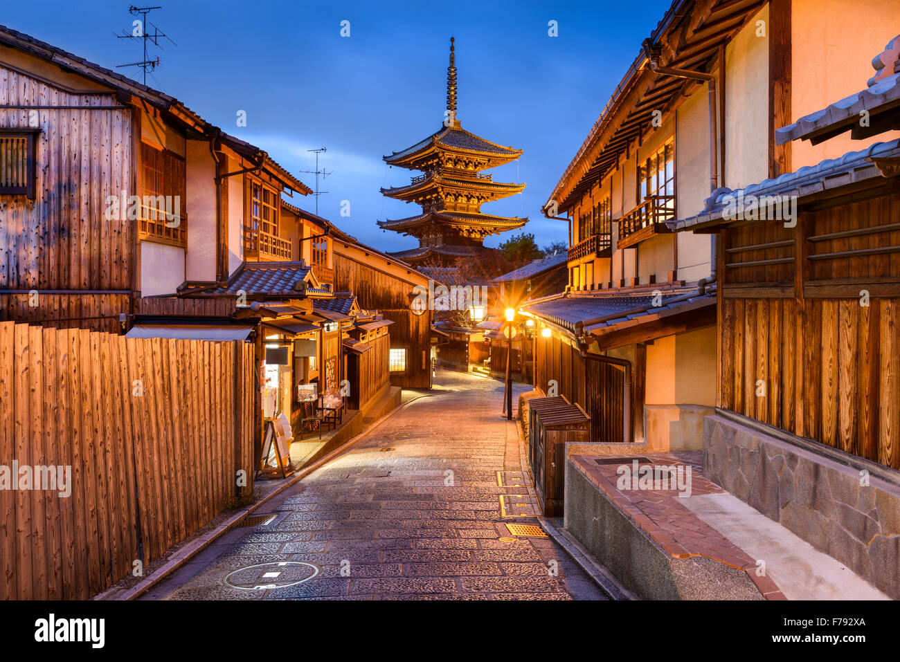 Kyoto, Japan old city at Yasaka Pagoda. Stock Photo