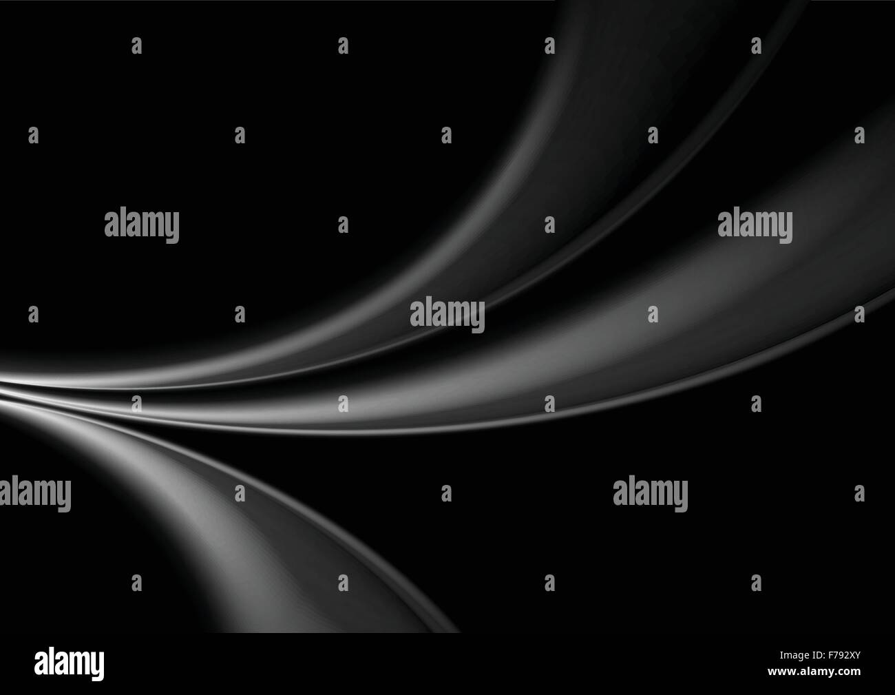 Dark abstract monochrome smooth waves background. Vector graphic design ...