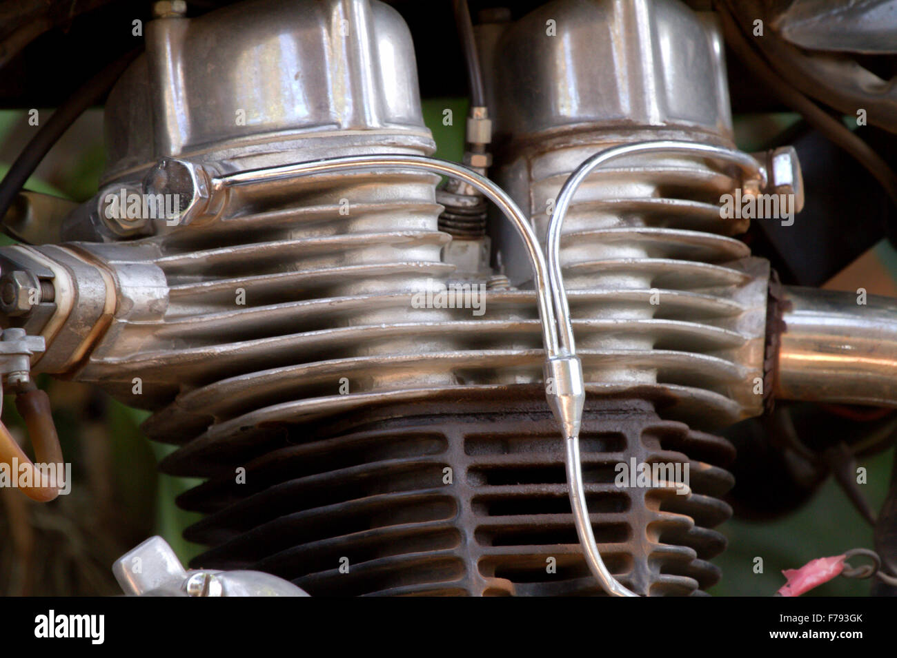 Royal Enfield motor bike side parts Stock Photo Alamy