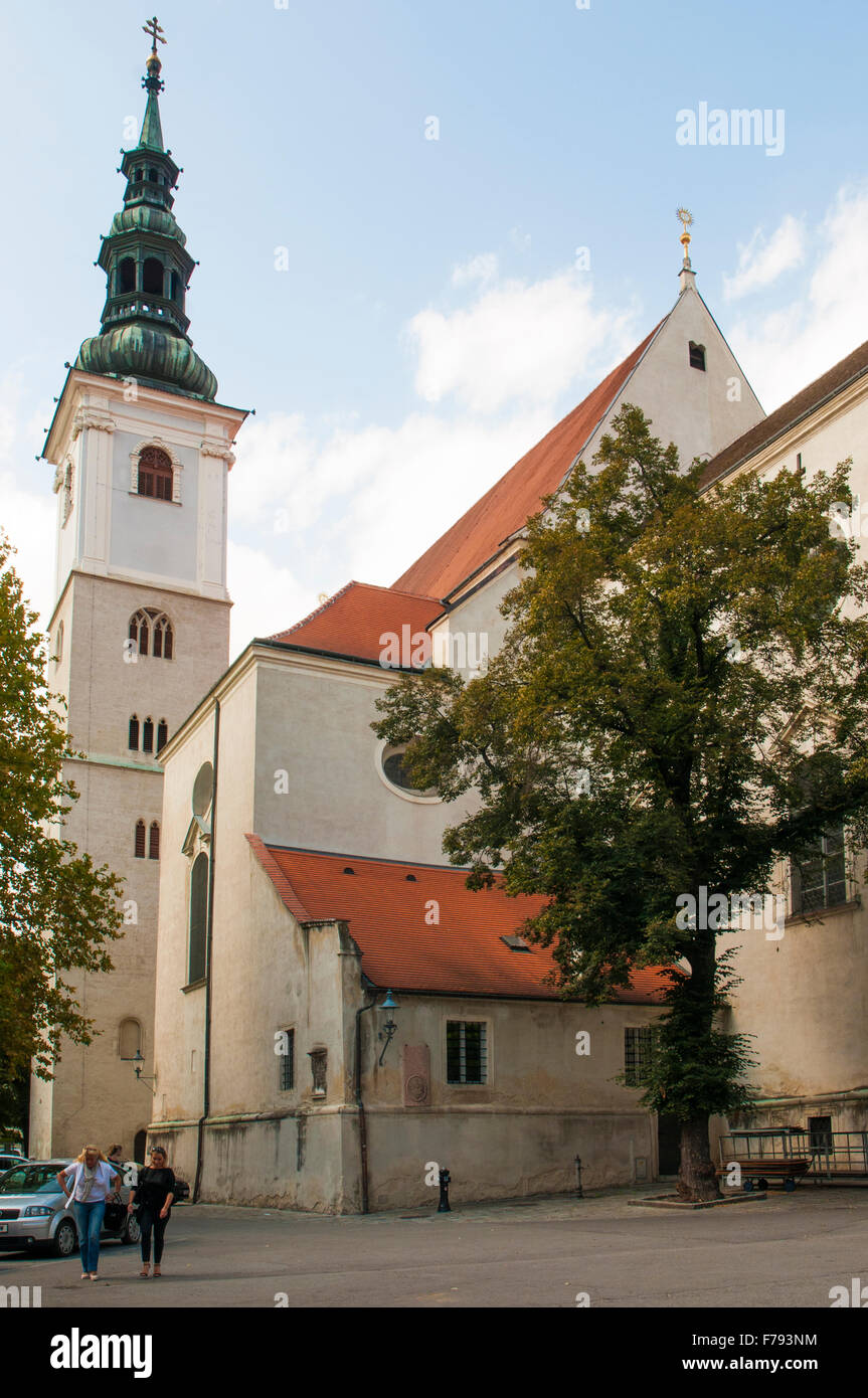 Church square at Krems a.d. Donau on the Danube, Wachau Valley, Austria Stock Photo