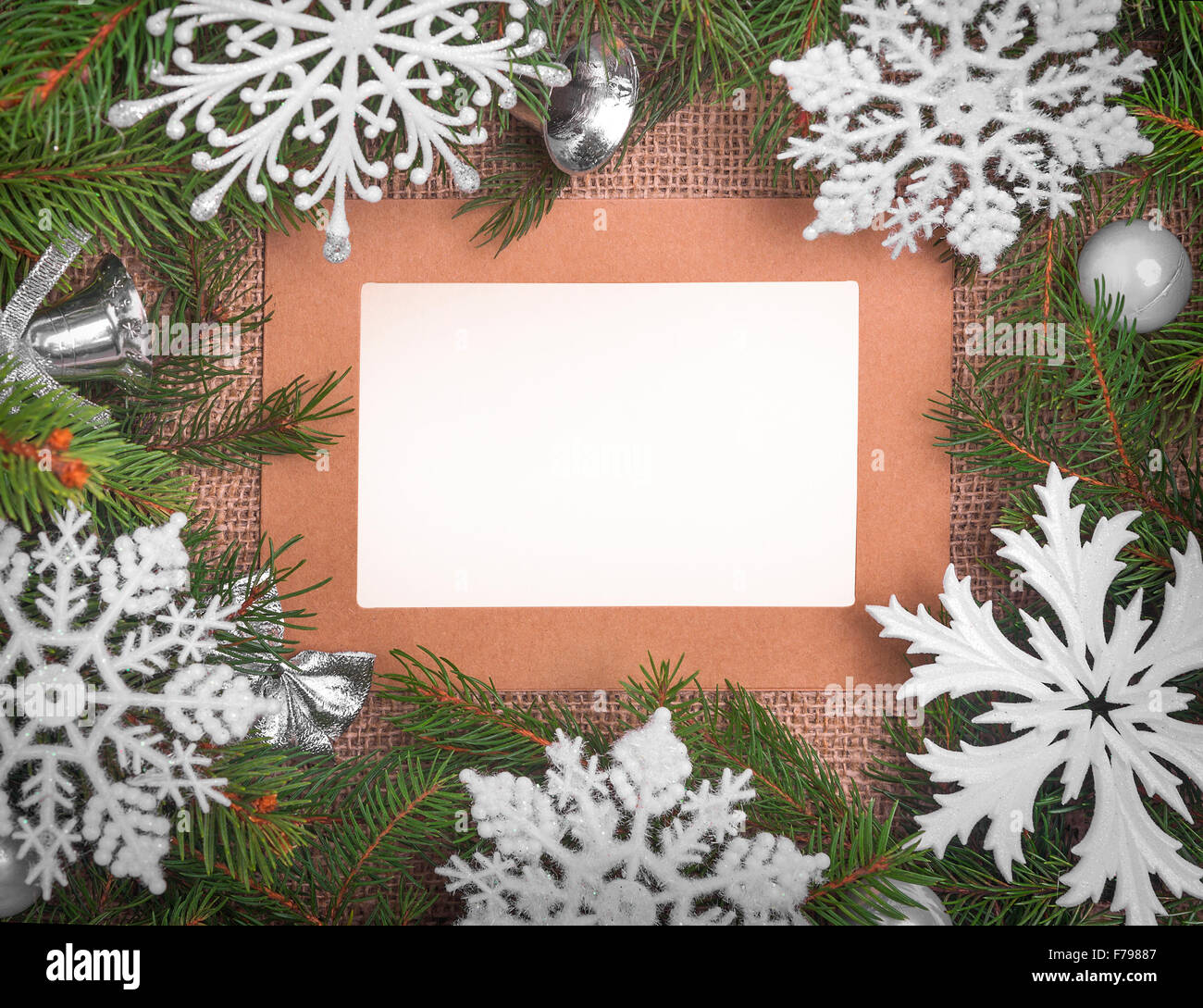 Christmas Frame to host your images. Stock Photo