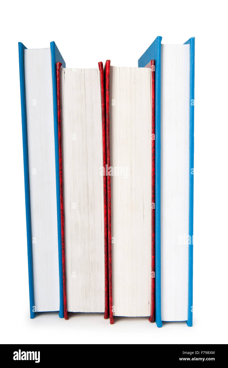 Stack of books isolated on the white background Stock Photo - Alamy