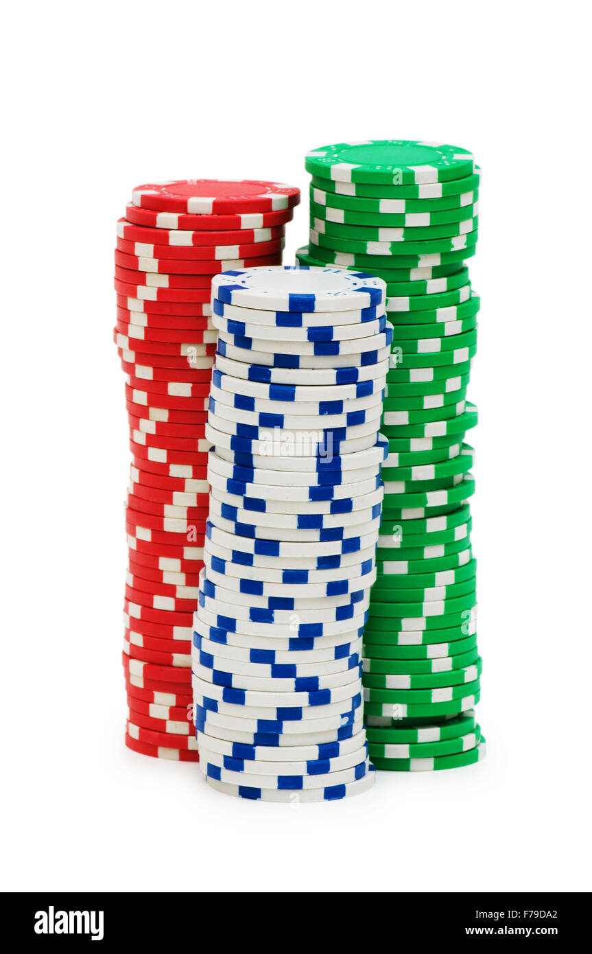 Stackz Chips Stack of chips isolated on the white background Stock Photo - Alamy