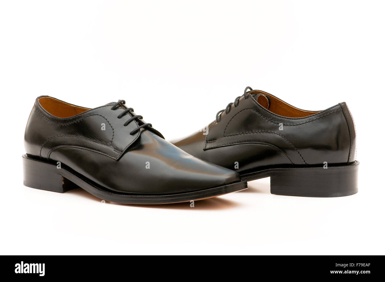 Black shoes isolated on the white background Stock Photo - Alamy