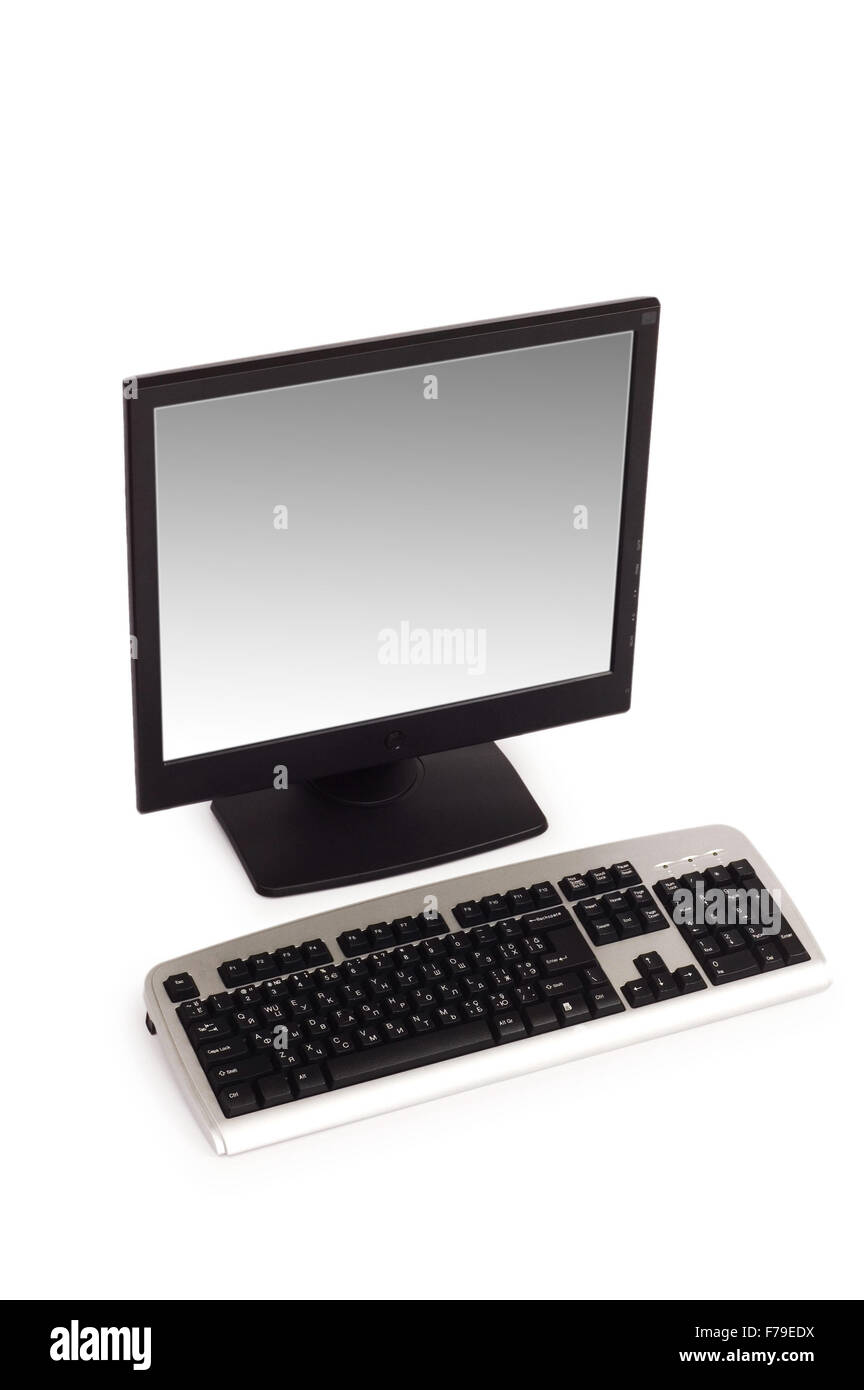 Desktop computer isolated on the white background Stock Photo - Alamy