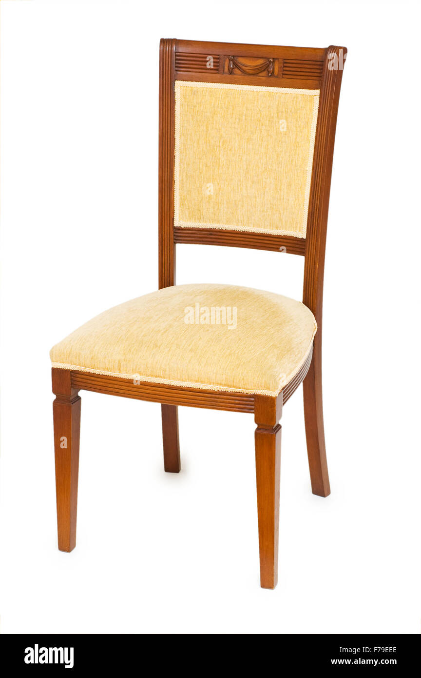 Wooden chair isolated on the white background Stock Photo - Alamy