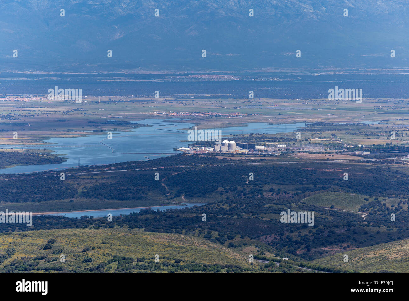 panoramic view of the region of Extremadura in Spain viñuelas Stock Photo