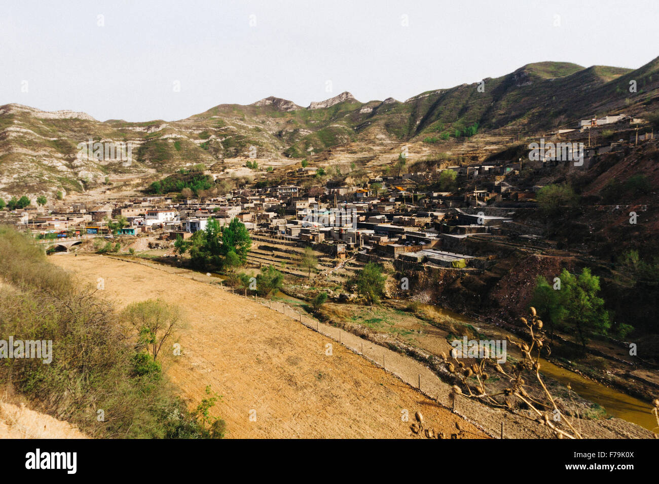 Shanxi Province, China - May, 2013: Chinese poor countryside view in Taihang mountains Stock Photo