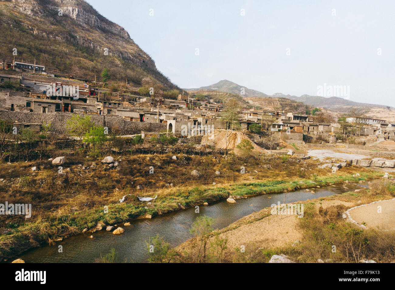 Shanxi Province, China - May, 2013: Chinese poor countryside view in Taihang mountains Stock Photo